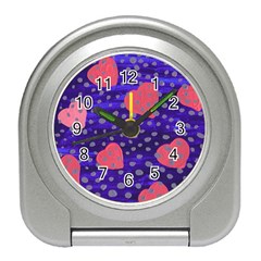 Underwater Pink Hearts Travel Alarm Clock by snowwhitegirl