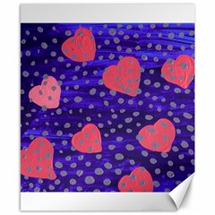 Underwater Pink Hearts Canvas 8  X 10  by snowwhitegirl