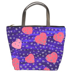 Underwater Pink Hearts Bucket Bags by snowwhitegirl