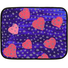 Underwater Pink Hearts Fleece Blanket (mini) by snowwhitegirl