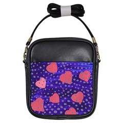 Underwater Pink Hearts Girls Sling Bags by snowwhitegirl