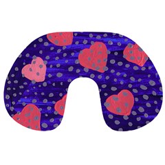 Underwater Pink Hearts Travel Neck Pillows by snowwhitegirl