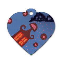 Pink Snow On Grass Dog Tag Heart (two Sides) by snowwhitegirl