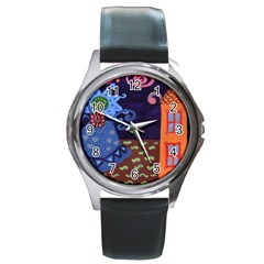 Jack In The Box Flower Round Metal Watch by snowwhitegirl