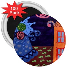 Jack In The Box Flower 3  Magnets (100 Pack) by snowwhitegirl