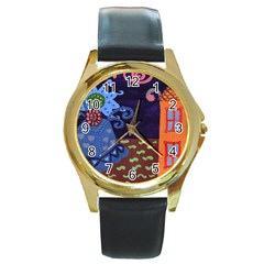 Jack In The Box Flower Round Gold Metal Watch by snowwhitegirl