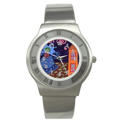 Jack In The Box Flower Stainless Steel Watch by snowwhitegirl