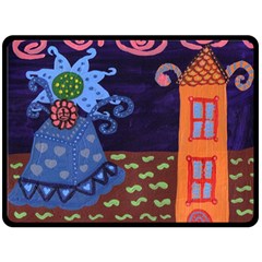 Jack In The Box Flower Fleece Blanket (large)  by snowwhitegirl