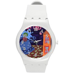 Jack In The Box Flower Round Plastic Sport Watch (m) by snowwhitegirl