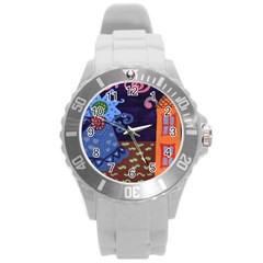 Jack In The Box Flower Round Plastic Sport Watch (l) by snowwhitegirl