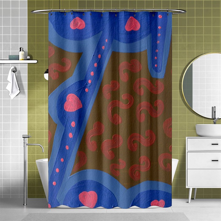 Hair Salon Floor Shower Curtain 48  x 72  (Small) 