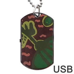 The Desert Plant Dog Tag Usb Flash (two Sides) by snowwhitegirl