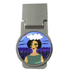 Girl By The Sea Money Clips (round)  by snowwhitegirl