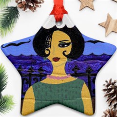 Girl By The Sea Star Ornament (two Sides) by snowwhitegirl