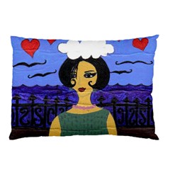 Girl By The Sea Pillow Case (two Sides) by snowwhitegirl