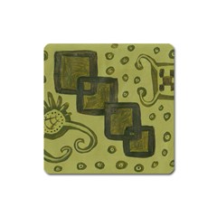 Four Squares Square Magnet