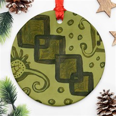 Four Squares Round Ornament (Two Sides)