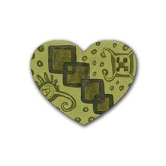 Four Squares Rubber Coaster (Heart) 