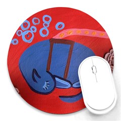 My Dog Sleeping Round Mousepads by snowwhitegirl