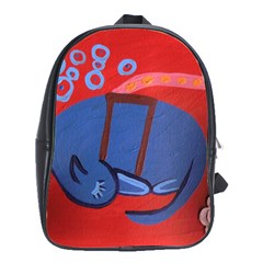 My Dog Sleeping School Bag (large) by snowwhitegirl