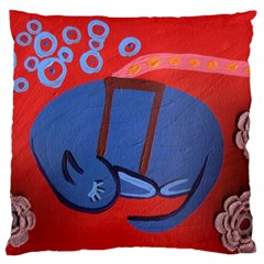 My Dog Sleeping Large Cushion Case (one Side) by snowwhitegirl