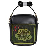 Flower Spitting Out Pink Pollen Girls Sling Bags Front