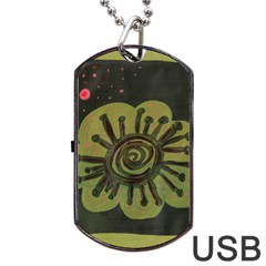 Flower Spitting Out Pink Pollen Dog Tag Usb Flash (two Sides) by snowwhitegirl