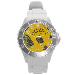 Hairdryer Easter Egg Round Plastic Sport Watch (l) by snowwhitegirl