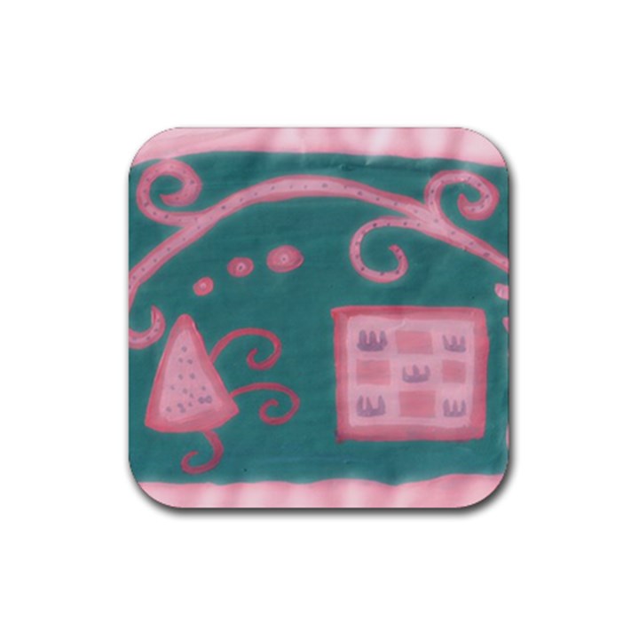 A Pink Dream Rubber Coaster (Square) 