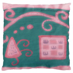 A Pink Dream Large Flano Cushion Case (one Side) by snowwhitegirl