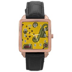 Indian Violin Rose Gold Leather Watch  by snowwhitegirl