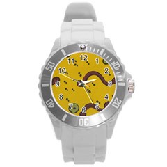 Swimming Worms Round Plastic Sport Watch (l) by snowwhitegirl