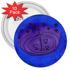 Starry Egg 3  Buttons (10 Pack)  by snowwhitegirl