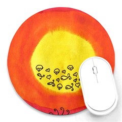 Red Sun Round Mousepads by snowwhitegirl