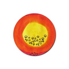 Red Sun Rubber Round Coaster (4 Pack)  by snowwhitegirl