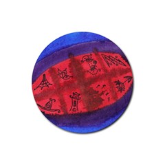 Red Egg Rubber Round Coaster (4 Pack)  by snowwhitegirl