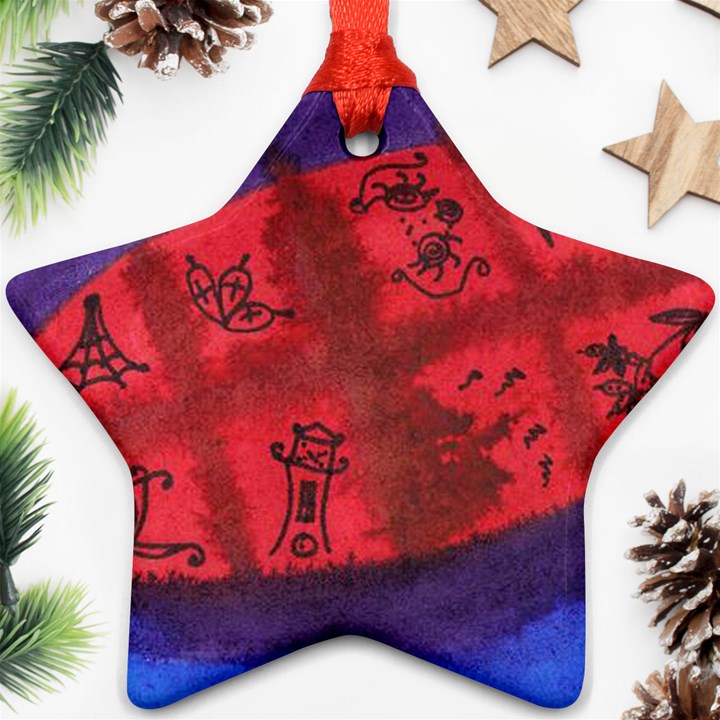 Red Egg Star Ornament (Two Sides)