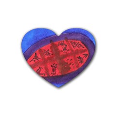 Red Egg Rubber Coaster (heart)  by snowwhitegirl