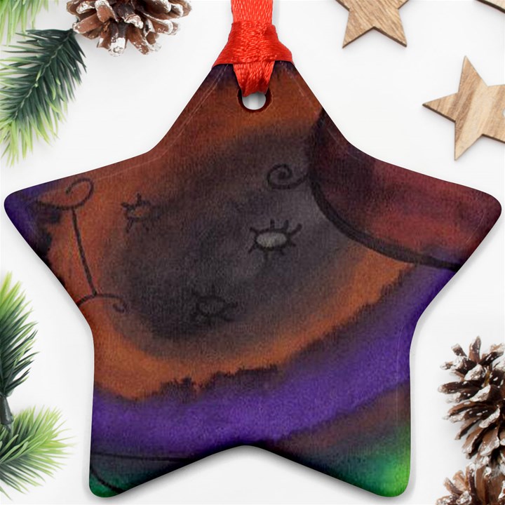 The Black Whole Egg Star Ornament (Two Sides)