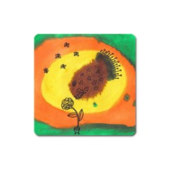 Pirana Eating Flower Square Magnet by snowwhitegirl