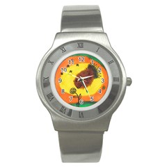 Pirana Eating Flower Stainless Steel Watch by snowwhitegirl