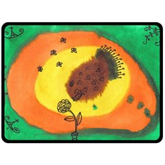 Pirana Eating Flower Fleece Blanket (large)  by snowwhitegirl