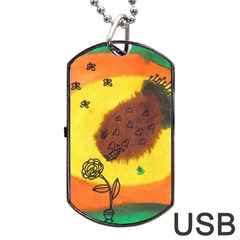 Pirana Eating Flower Dog Tag Usb Flash (two Sides) by snowwhitegirl