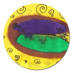 Landscape Egg Magnet 5  (round) by snowwhitegirl