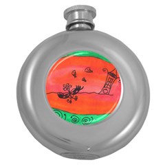 Flying Eyebird Round Hip Flask (5 oz)