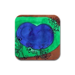 Peacocks Rubber Square Coaster (4 Pack)  by snowwhitegirl