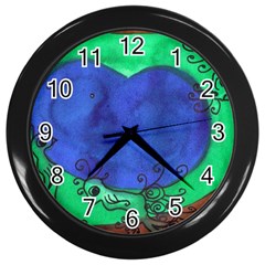 Peacocks Wall Clock (black) by snowwhitegirl