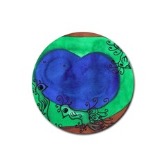 Peacocks Rubber Round Coaster (4 Pack)  by snowwhitegirl