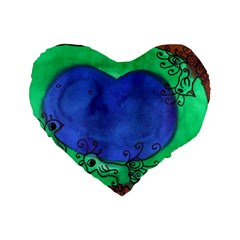 Peacocks Standard 16  Premium Heart Shape Cushions by snowwhitegirl