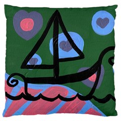 Boat Large Flano Cushion Case (two Sides) by snowwhitegirl